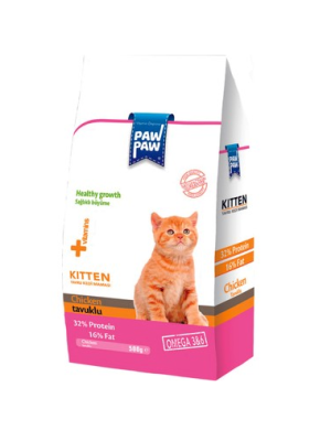 PAW PAW YAVRU KEDİ MAMASI TAVUKLU 1 KG
